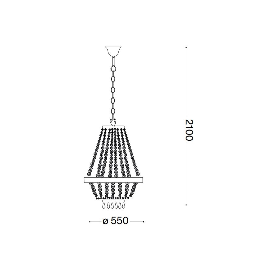 Ideal Lux - LED Kristāla lustra ar ķēdi CAESAR 12xG9/3W/230V d. 55 cm zelta