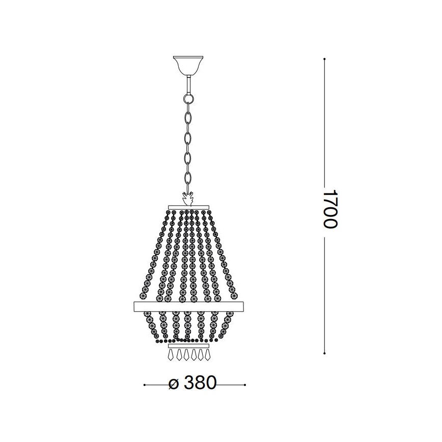 Ideal Lux - LED Kristāla lustra ar ķēdi CAESAR 6xG9/3W/230V d. 38 cm spīdīgi hromēts