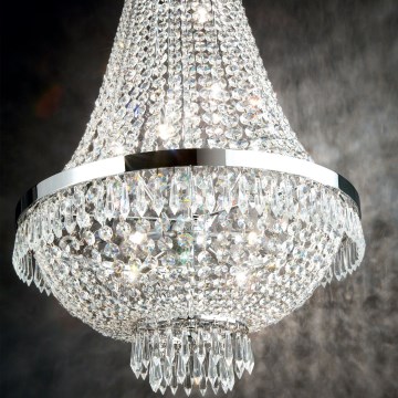 Ideal Lux - LED Kristāla lustra ar ķēdi CAESAR 6xG9/3W/230V d. 38 cm spīdīgi hromēts