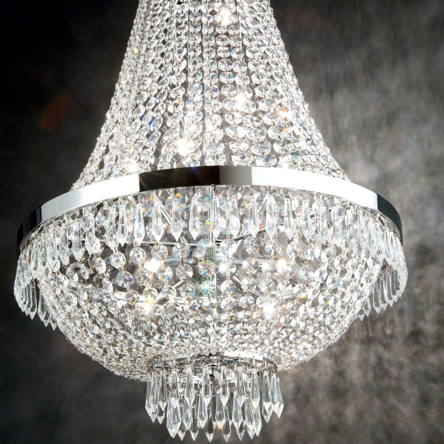Ideal Lux - LED Kristāla lustra ar ķēdi CAESAR 6xG9/3W/230V d. 38 cm spīdīgi hromēts
