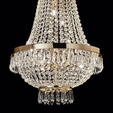 Ideal Lux - LED Kristāla lustra ar ķēdi CAESAR 6xG9/3W/230V d. 38 cm zelta