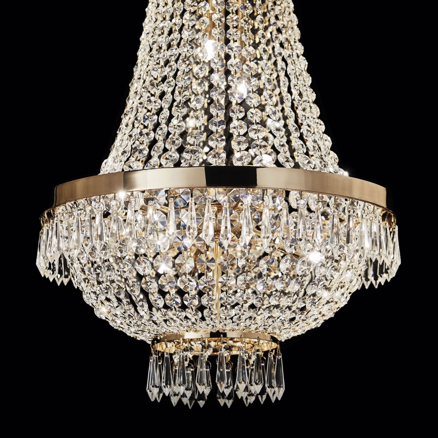 Ideal Lux - LED Kristāla lustra ar ķēdi CAESAR 6xG9/3W/230V d. 38 cm zelta