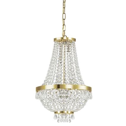 Ideal Lux - LED Kristāla lustra ar ķēdi CAESAR 6xG9/3W/230V d. 38 cm zelta