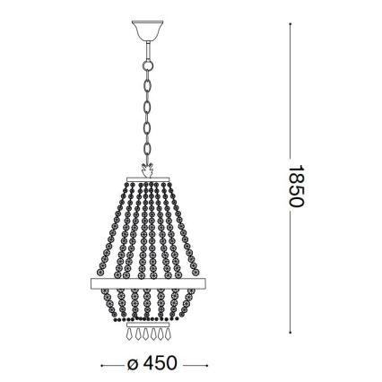 Ideal Lux - LED Kristāla lustra ar ķēdi CAESAR 9xG9/3W/230V d. 45 cm spīdīgi hromēts