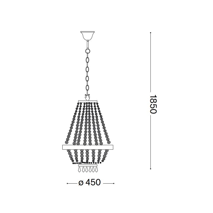 Ideal Lux - LED Kristāla lustra ar ķēdi CAESAR 9xG9/3W/230V d. 45 cm spīdīgi hromēts