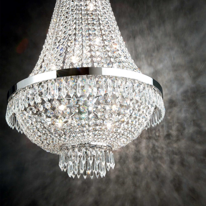 Ideal Lux - LED Kristāla lustra ar ķēdi CAESAR 9xG9/3W/230V d. 45 cm spīdīgi hromēts