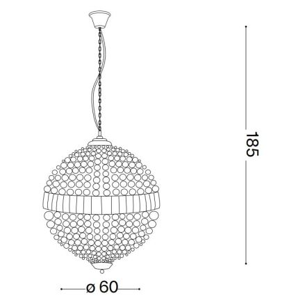 Ideal Lux - LED Kristāla lustra ar ķēdi LUXOR 12xG9/3W/230V d. 60 cm caurspīdīga
