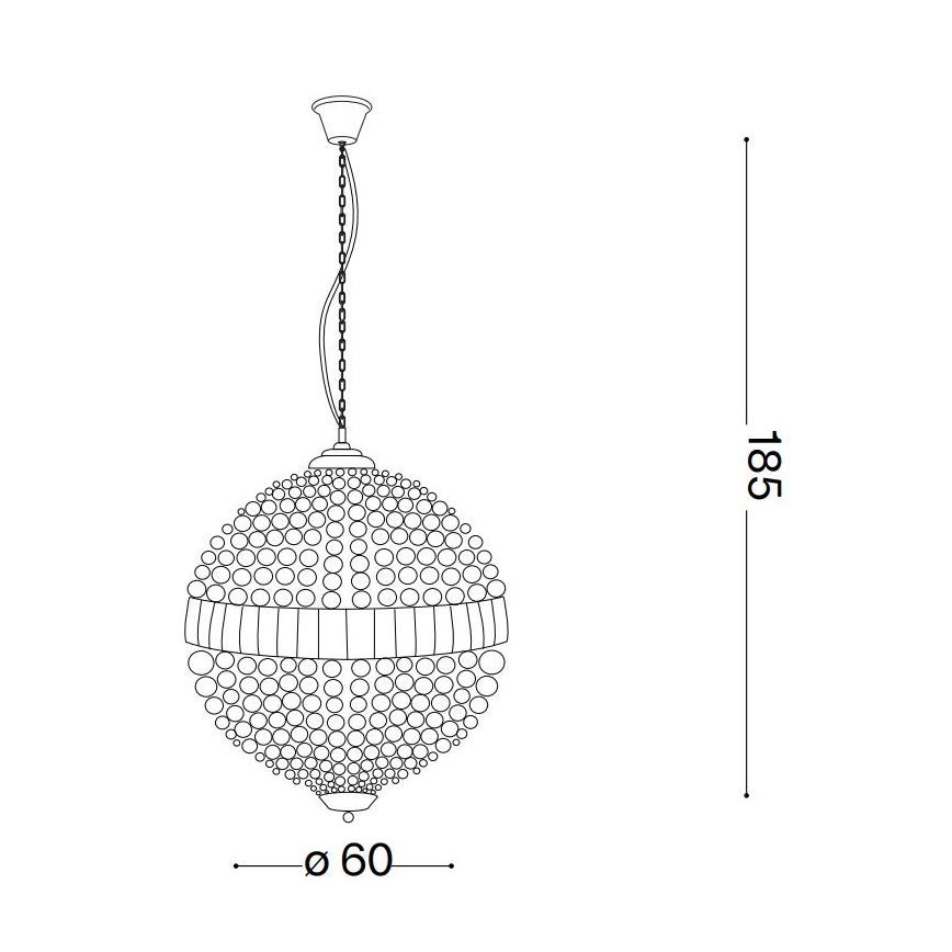 Ideal Lux - LED Kristāla lustra ar ķēdi LUXOR 12xG9/3W/230V d. 60 cm caurspīdīga