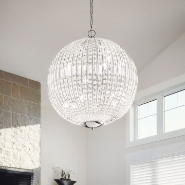 Ideal Lux - LED Kristāla lustra ar ķēdi LUXOR 6xG9/3W/230V d. 40 cm caurspīdīga
