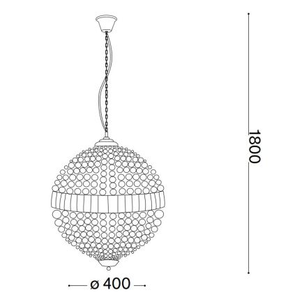 Ideal Lux - LED Kristāla lustra ar ķēdi LUXOR 6xG9/3W/230V d. 40 cm caurspīdīga
