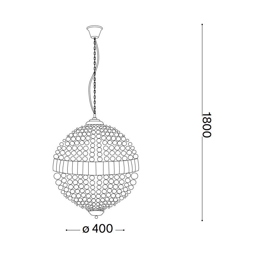 Ideal Lux - LED Kristāla lustra ar ķēdi LUXOR 6xG9/3W/230V d. 40 cm caurspīdīga