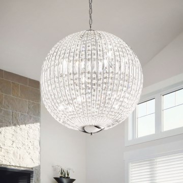 Ideal Lux - LED Kristāla lustra ar ķēdi LUXOR 8xG9/3W/230V d. 50 cm caurspīdīga