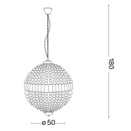 Ideal Lux - LED Kristāla lustra ar ķēdi LUXOR 8xG9/3W/230V d. 50 cm caurspīdīga