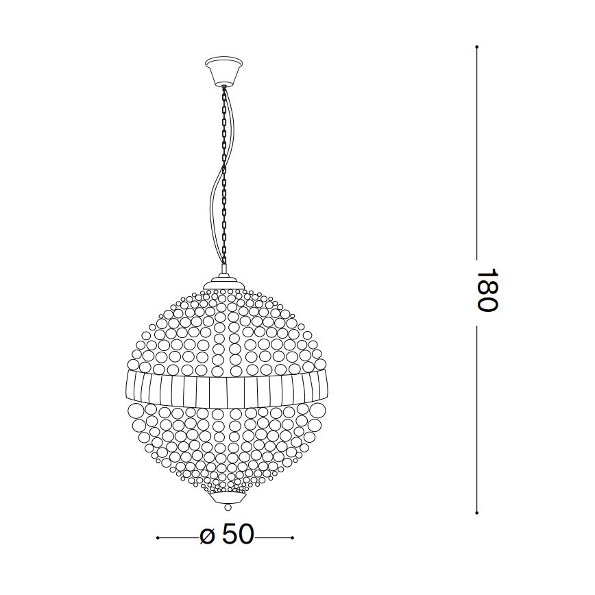 Ideal Lux - LED Kristāla lustra ar ķēdi LUXOR 8xG9/3W/230V d. 50 cm caurspīdīga