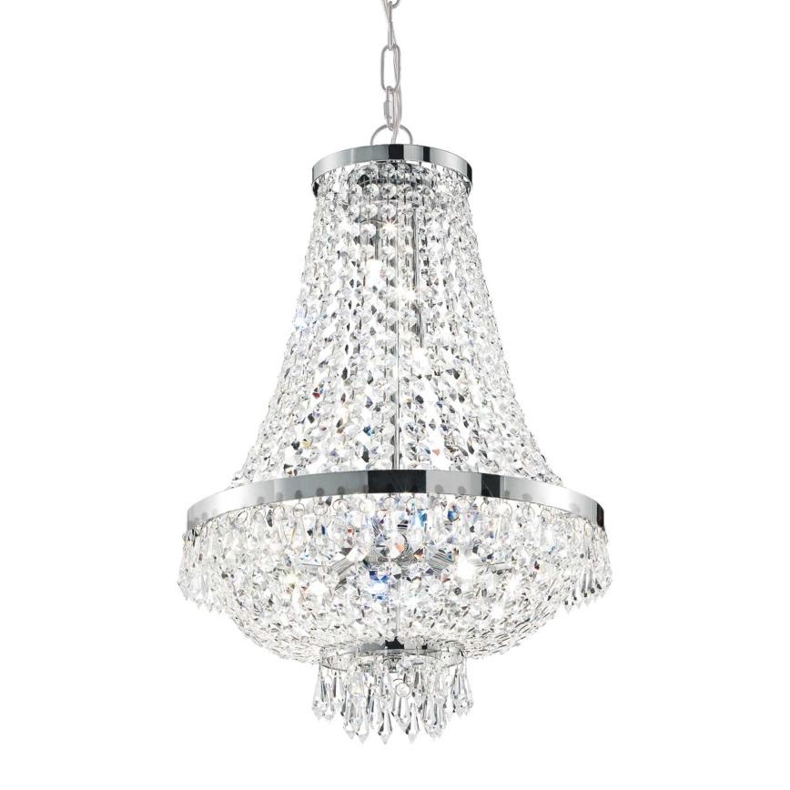 Ideal Lux - LED kristāla lustra ar ķēdi CAESAR 12xG9/3W/230V Ø 55 cm spīdīgs hroms