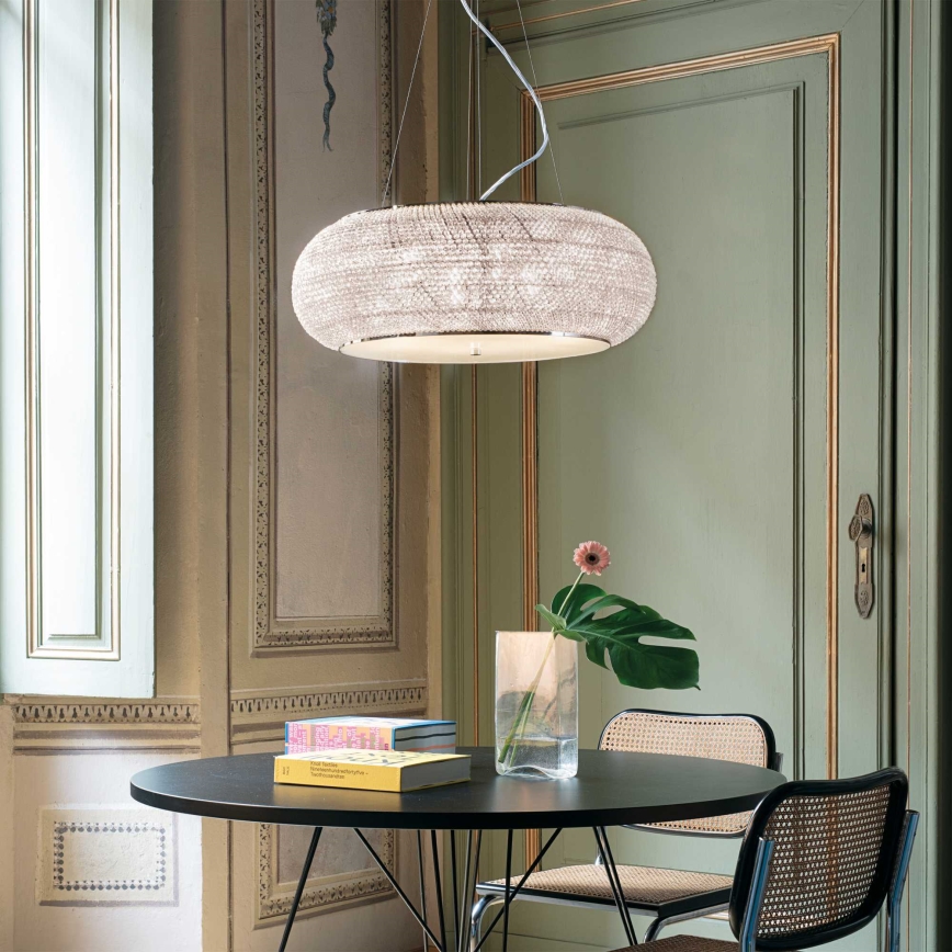 Ideal Lux - LED kristāla lustra uz troses PASHA 14xE14/40W/230V Ø 65 cm spīdīgs hroms