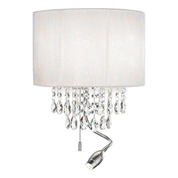 Ideal Lux - LED kristāla sienas gaismeklis OPERA 2xE14/40W/230V + LED/1W balta