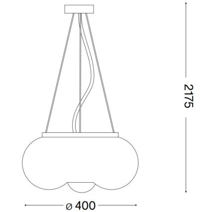 Ideal Lux - LED Lustra ar auklu ARIZONA 3xGX53/9W/230V d. 40 cm balta