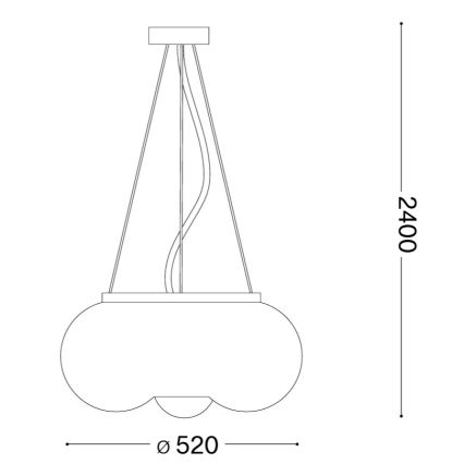 Ideal Lux - LED Lustra ar auklu ARIZONA 5xGX53/9W/230V d. 52 cm balta
