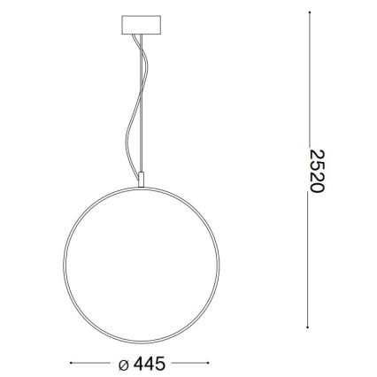 Ideal Lux - LED Lustra ar auklu CIRCUS LED/29W/230V d. 44 cm CRI 90 melna