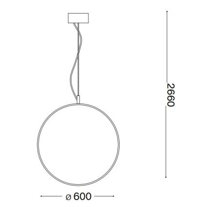 Ideal Lux - LED Lustra ar auklu CIRCUS LED/33W/230V d. 60 cm CRI 90 melna