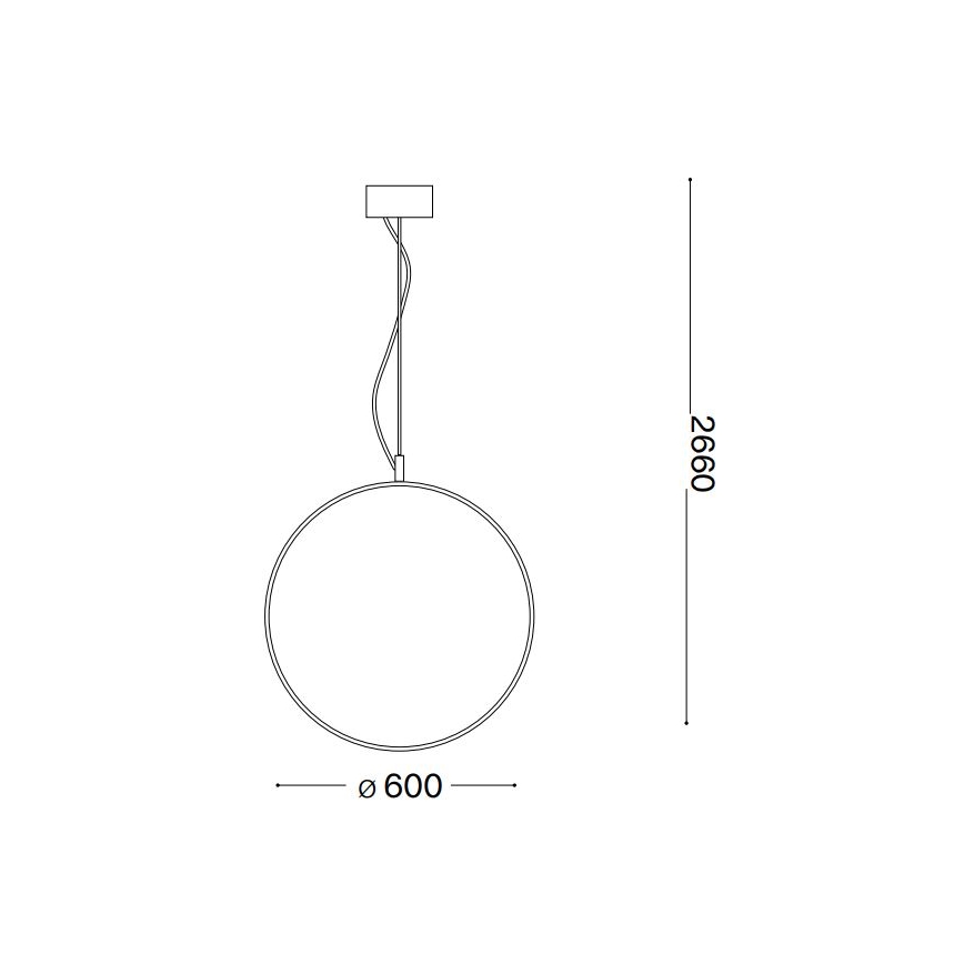 Ideal Lux - LED Lustra ar auklu CIRCUS LED/33W/230V d. 60 cm CRI 90 melna