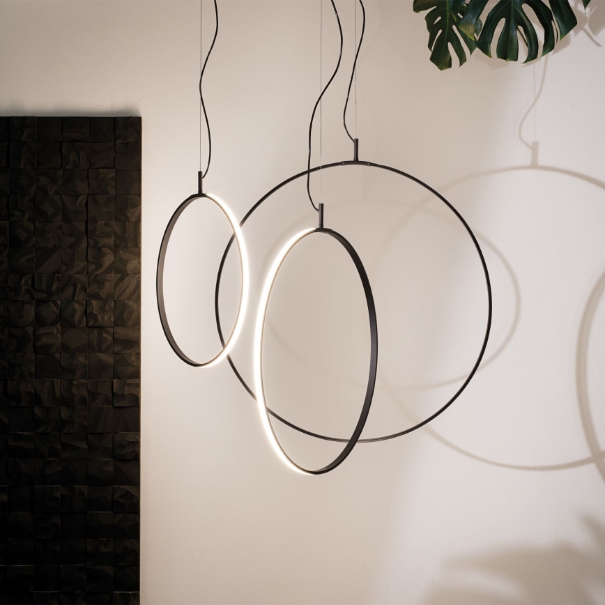 Ideal Lux - LED Lustra ar auklu CIRCUS LED/36W/230V d. 74,5 cm CRI 90 melna