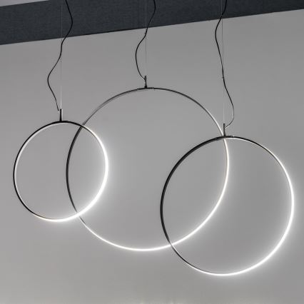 Ideal Lux - LED Lustra ar auklu CIRCUS LED/36W/230V d. 74,5 cm CRI 90 melna