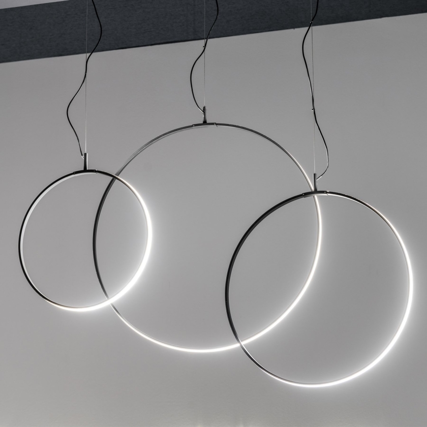 Ideal Lux - LED Lustra ar auklu CIRCUS LED/36W/230V d. 74,5 cm CRI 90 melna