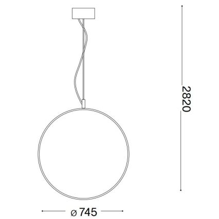 Ideal Lux - LED Lustra ar auklu CIRCUS LED/36W/230V d. 74,5 cm CRI 90 melna