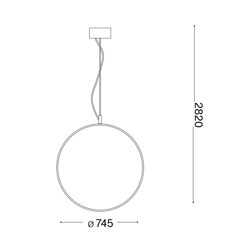 Ideal Lux - LED Lustra ar auklu CIRCUS LED/36W/230V d. 74,5 cm CRI 90 melna