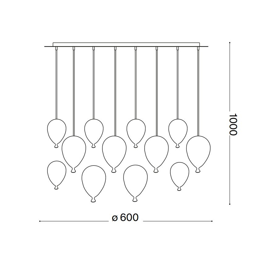 Ideal Lux - LED Lustra ar auklu CLOWN 12xG9/3W/230V d. 60 cm krāsaina