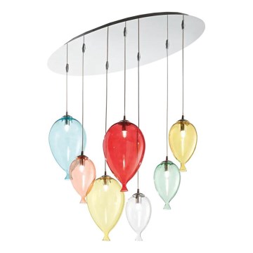 Ideal Lux - LED Lustra ar auklu CLOWN 7xG9/3W/230V 80 cm krāsaina