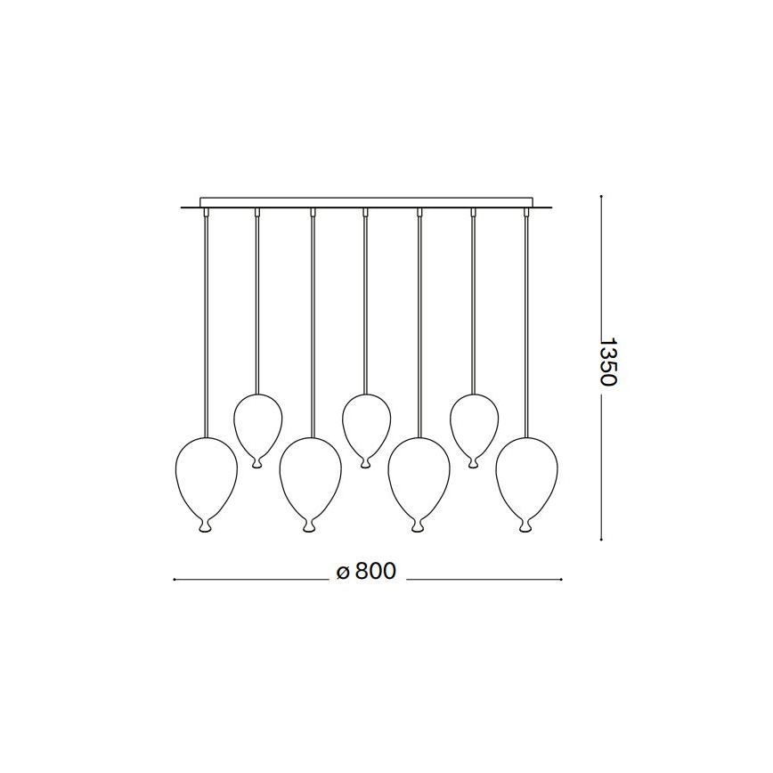 Ideal Lux - LED Lustra ar auklu CLOWN 7xG9/3W/230V 80 cm krāsaina