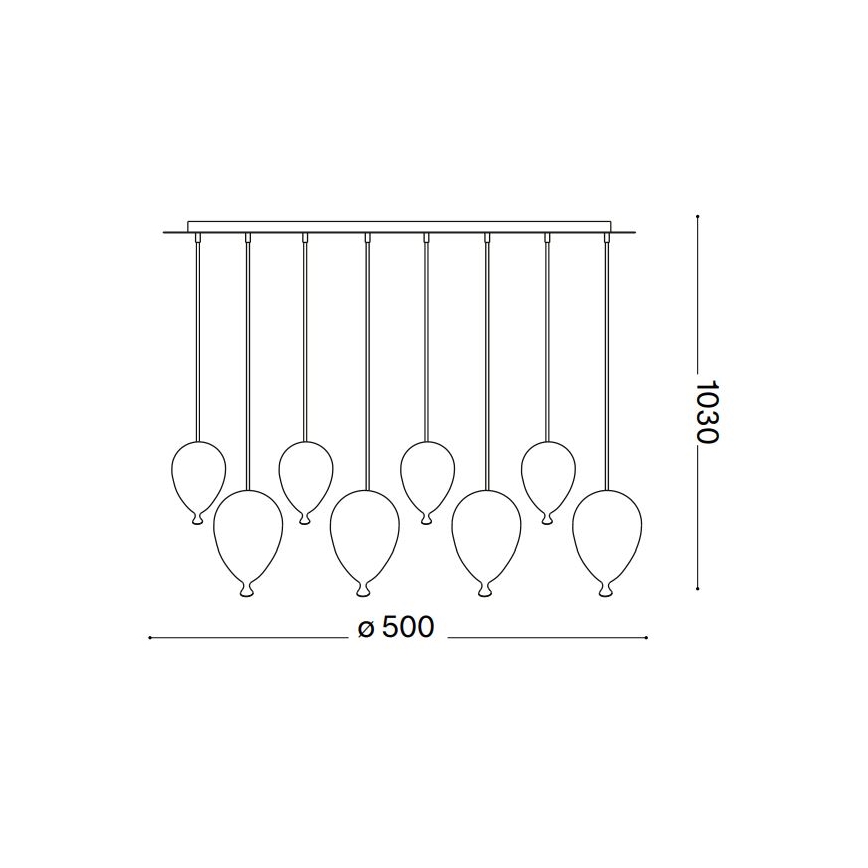 Ideal Lux - LED Lustra ar auklu CLOWN 8xG9/3W/230V d. 50 cm krāsaina