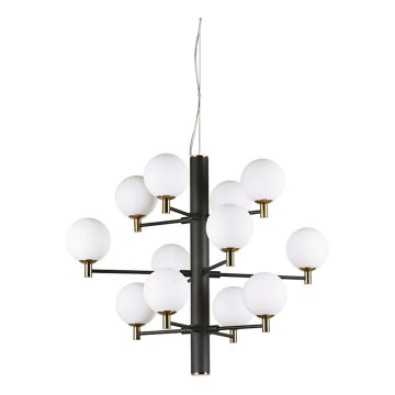 Ideal Lux - LED Lustra ar auklu COPERNICO 12xG9/3W/230V d. 71 cm melna