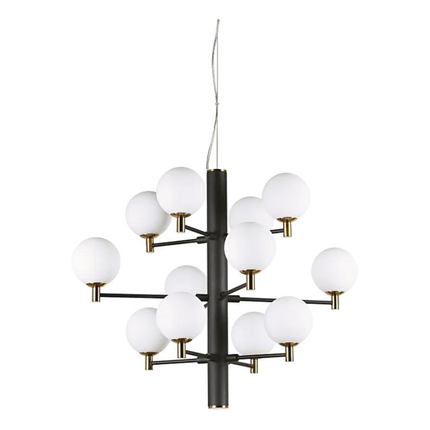 Ideal Lux - LED Lustra ar auklu COPERNICO 12xG9/3W/230V d. 71 cm melna