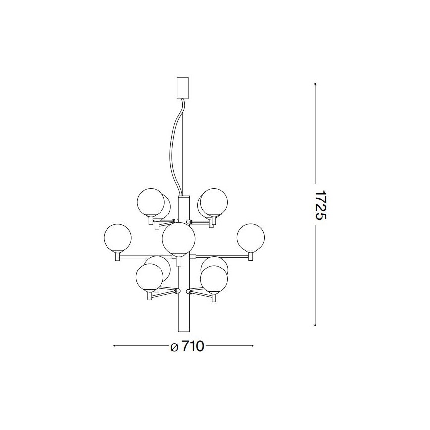 Ideal Lux - LED Lustra ar auklu COPERNICO 12xG9/3W/230V d. 71 cm melna