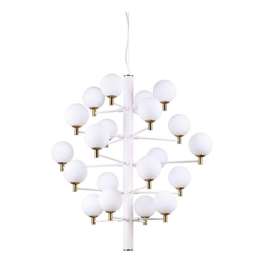 Ideal Lux - LED Lustra ar auklu COPERNICO 20xG9/3W/230V d. 86 cm balta