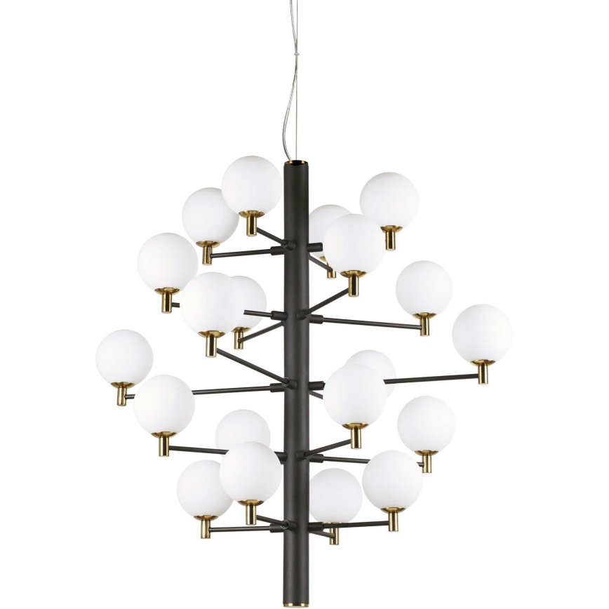Ideal Lux - LED Lustra ar auklu COPERNICO 20xG9/3W/230V d. 86 cm melna