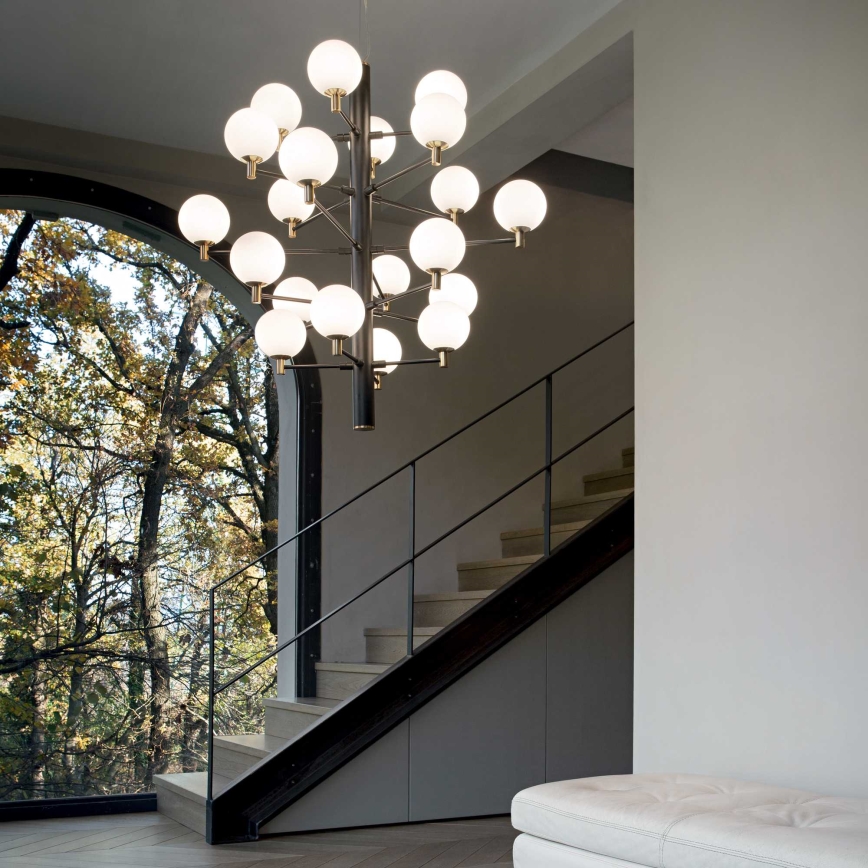 Ideal Lux - LED Lustra ar auklu COPERNICO 20xG9/3W/230V d. 86 cm melna