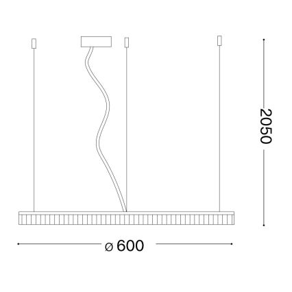 Ideal Lux - LED Lustra ar auklu CROWN LED/30W/230V 3000K d. 60 cm CRI 90 misiņš