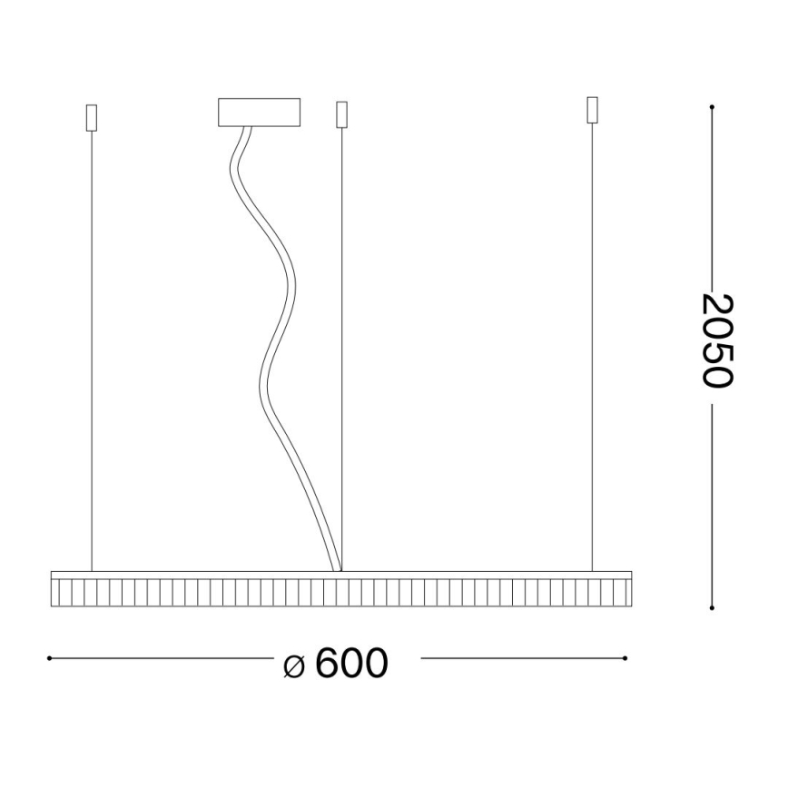 Ideal Lux - LED Lustra ar auklu CROWN LED/30W/230V 3000K d. 60 cm CRI 90 misiņš