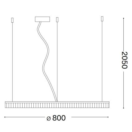 Ideal Lux - LED Lustra ar auklu CROWN LED/42W/230V 3000K d. 80 cm CRI 90 misiņš