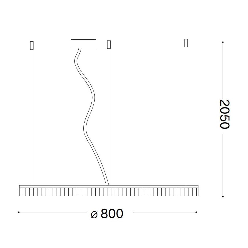 Ideal Lux - LED Lustra ar auklu CROWN LED/42W/230V 3000K d. 80 cm CRI 90 misiņš