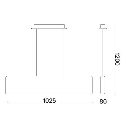 Ideal Lux - LED Lustra ar auklu DESK LED/32W/230V 102,5 cm CRI 90 balta