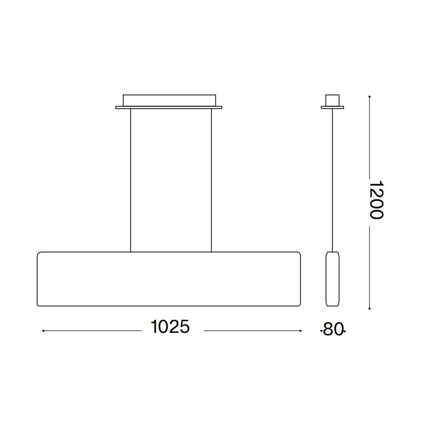 Ideal Lux - LED Lustra ar auklu DESK LED/32W/230V 102,5 cm CRI 90 balta