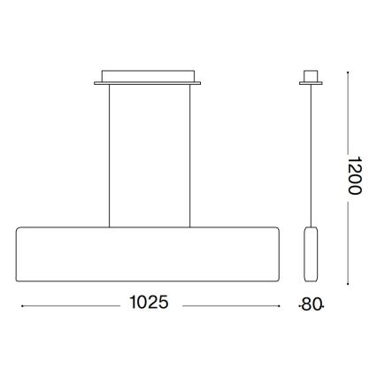 Ideal Lux - LED Lustra ar auklu DESK LED/32W/230V 102,5 cm CRI 90 melna