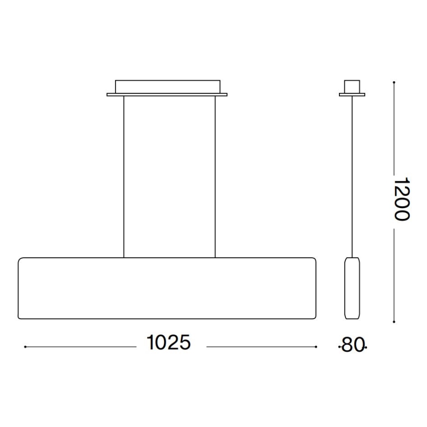 Ideal Lux - LED Lustra ar auklu DESK LED/32W/230V 102,5 cm CRI 90 melna