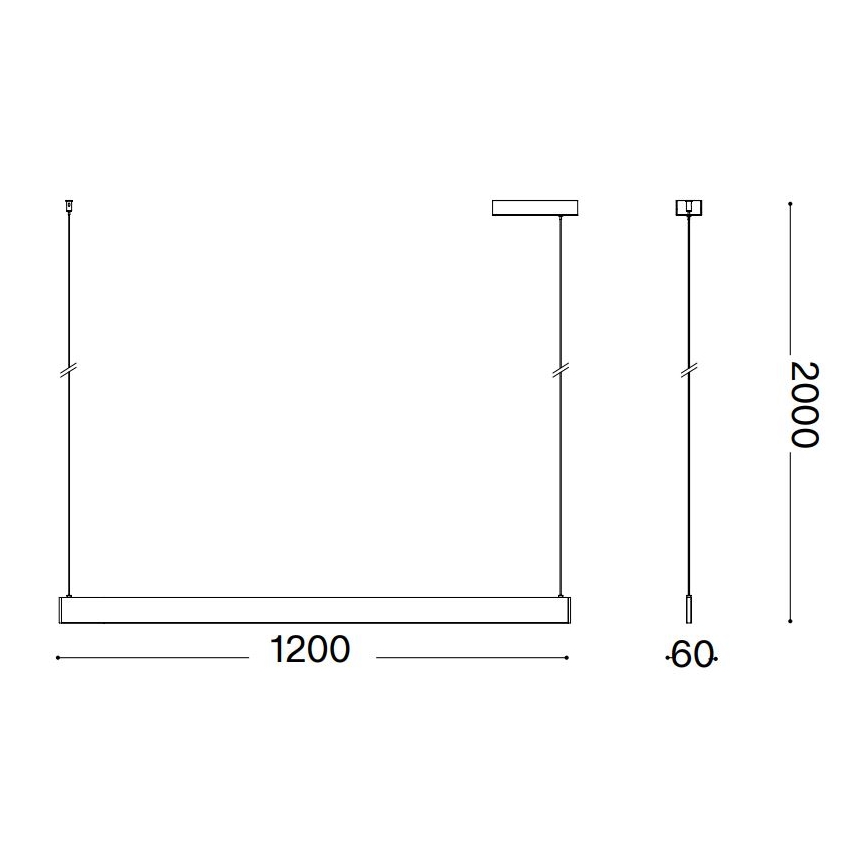 Ideal Lux - LED Lustra ar auklu DESK LED/36W/230V 120 cm CRI 90 balta